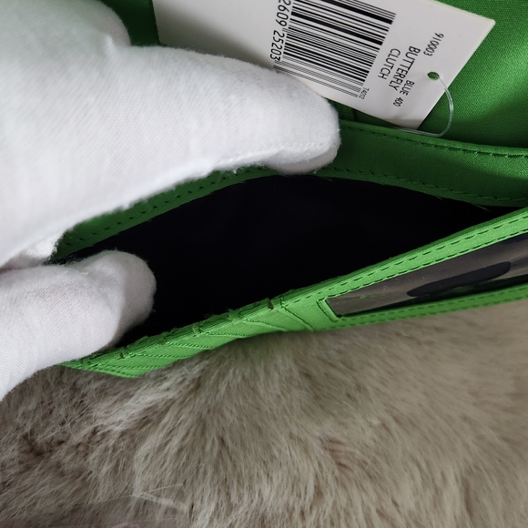 NWT TOMMY HILFIGER Preppy "Butterfly Clutch" Wallet Blue & Green - Picture 11 of 15